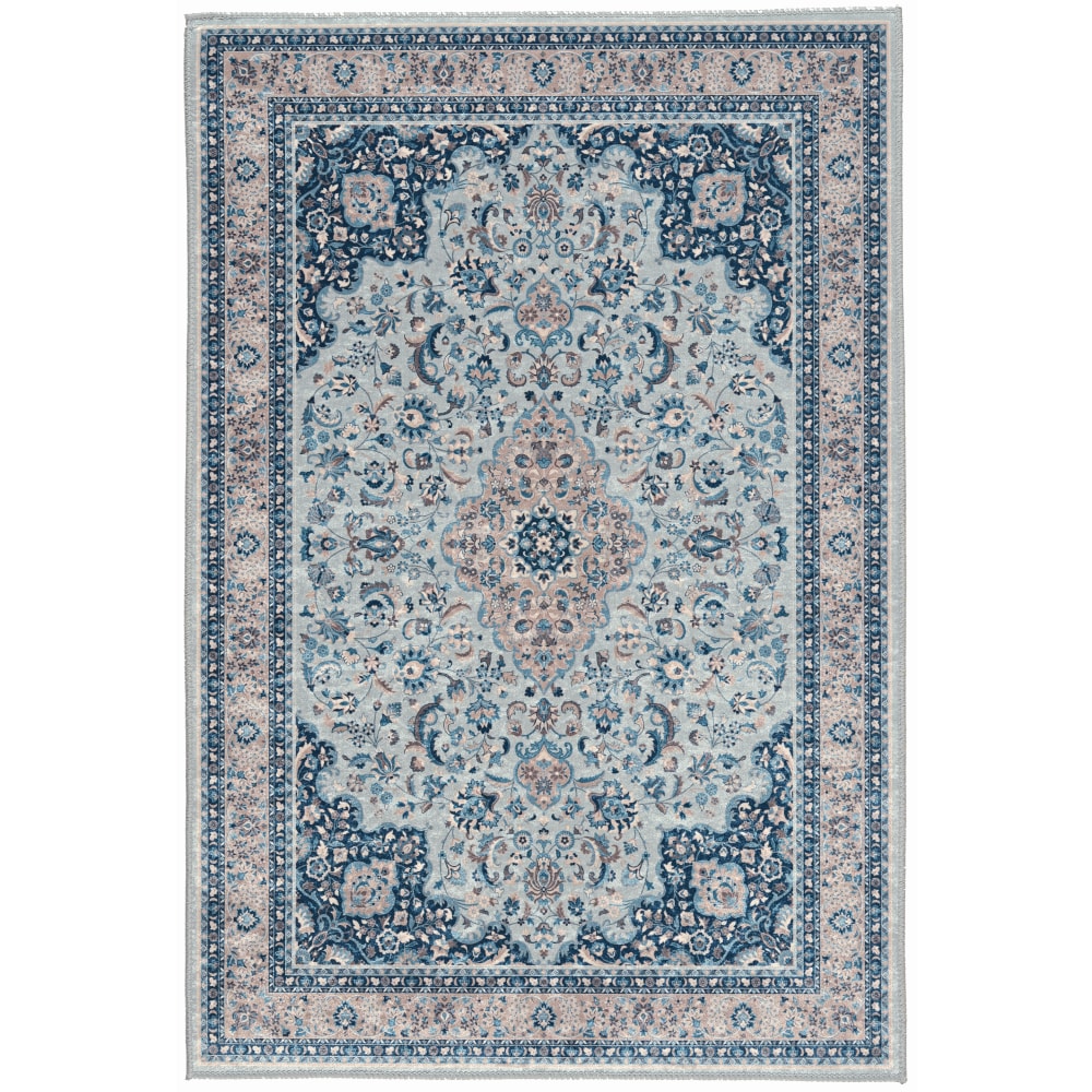 Linon Innova Area Rug, 2-9/53ft x 3-9/53ft, Bain Blue/Taupe