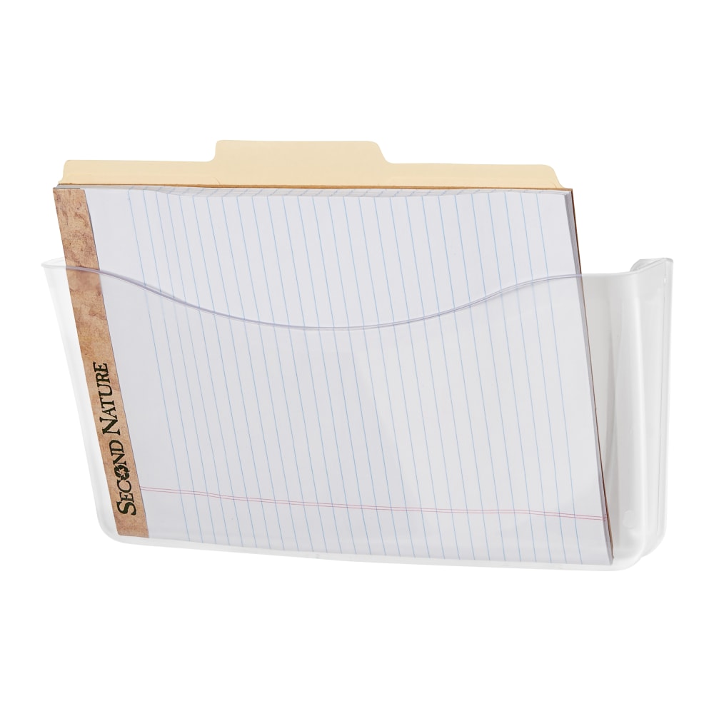 Rubbermaid Unbreakable Single-Pocket Wall File, Letter Size, 6 13/16inH x 13 3/4inW x 3inD, Clear