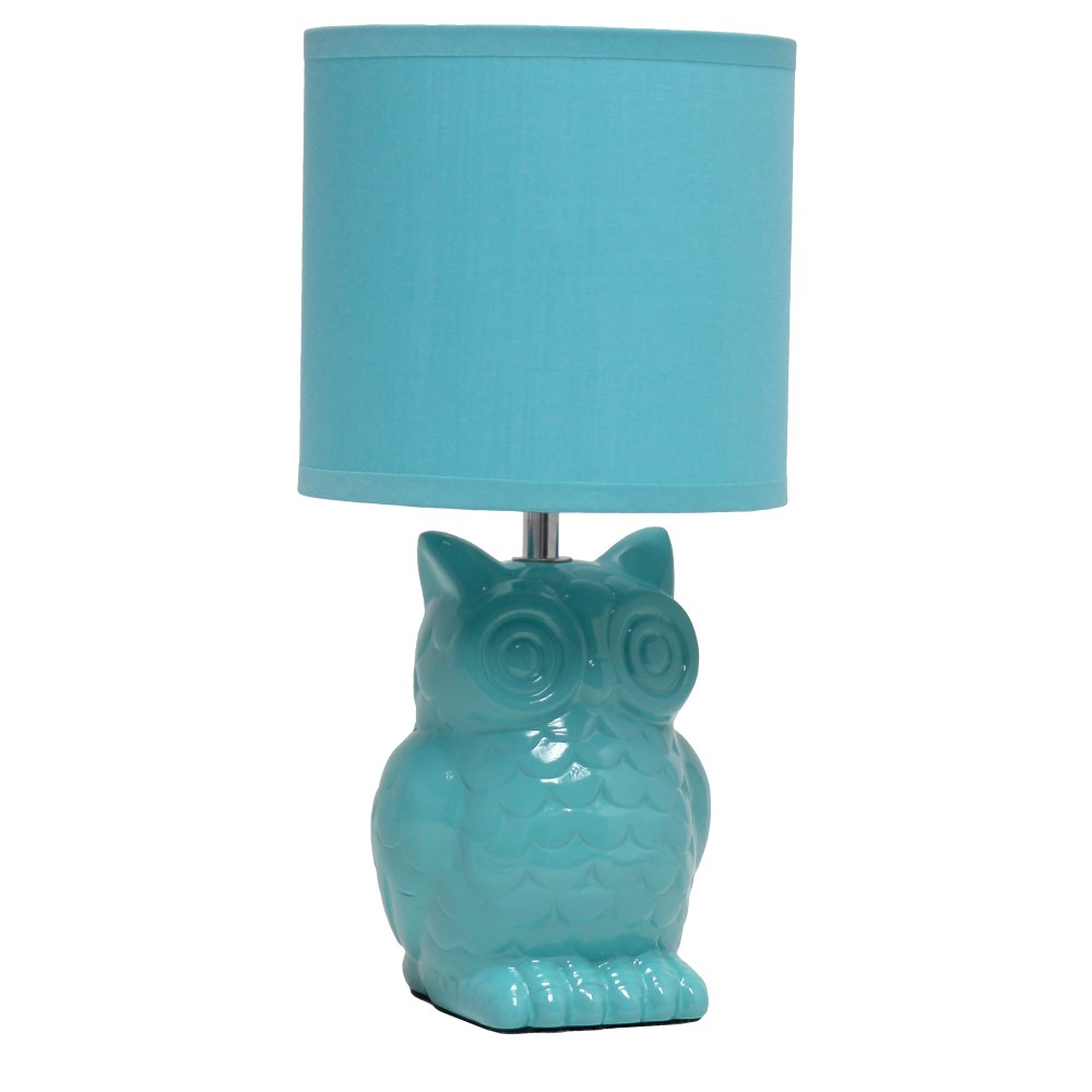 Simple Designs Owl Table Lamp, 12-13/16inH, Tiffany Blue/Tiffany Blue