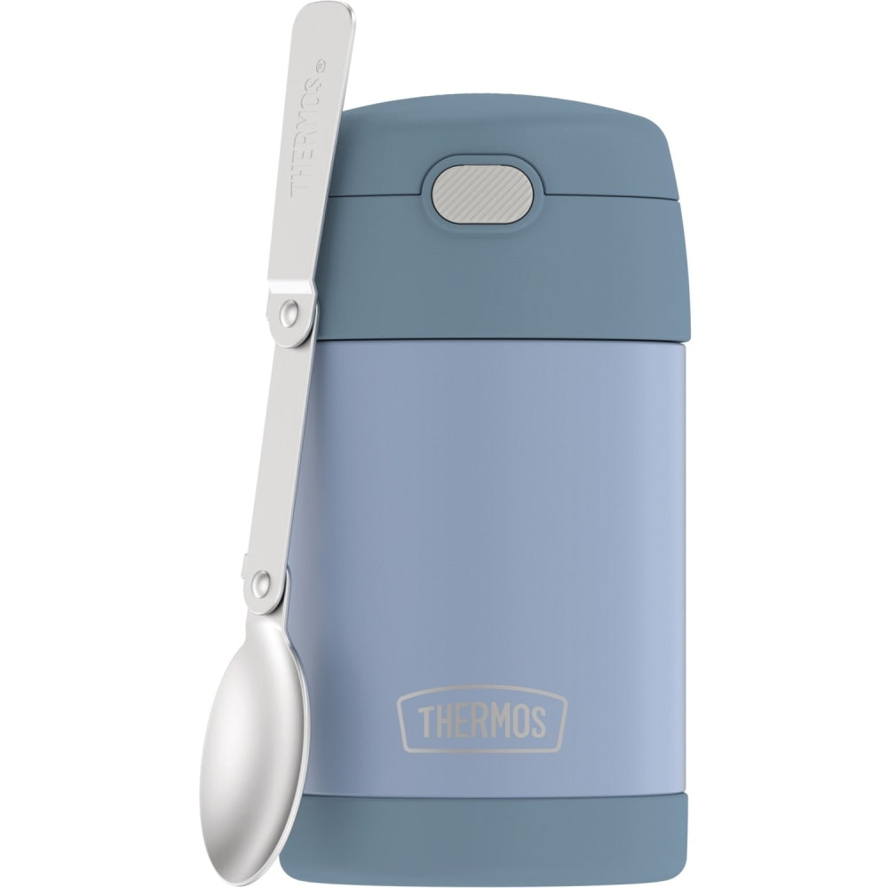 Thermos FUNtainer Stainless Steel Food Jar 16Oz - Food Storage - Dishwasher Safe - Denim Blue - Stainless Steel Body