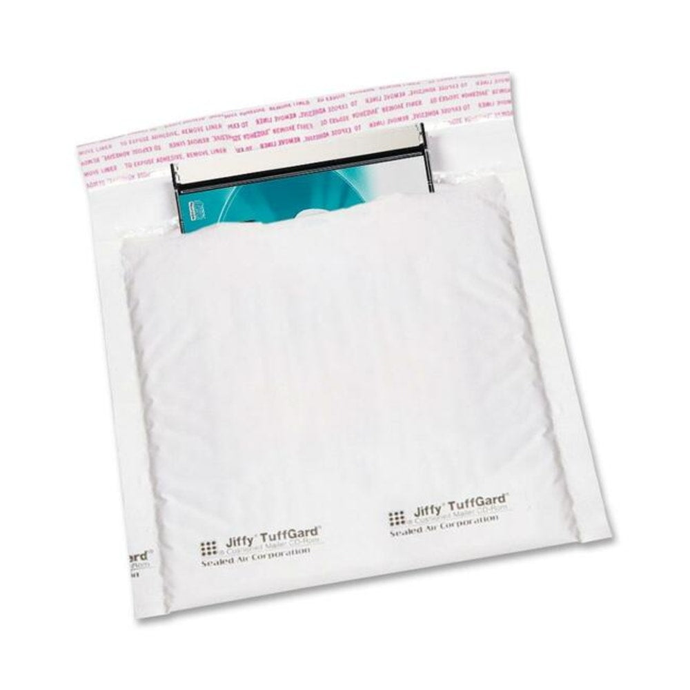 Sealed Air TuffGard CD/DVD Mailers, 7 1/4in x 8in, White, Pack Of 25