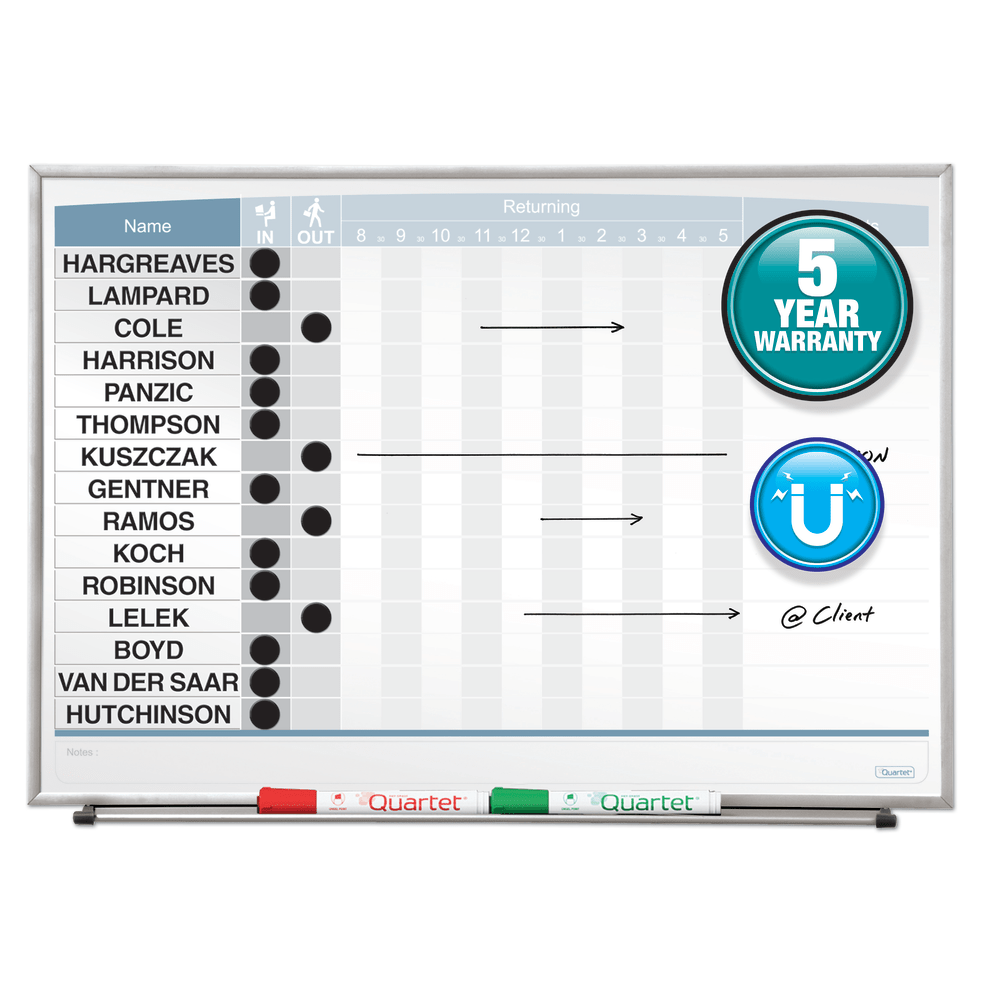 Quartet Matrix Magnetic Dry-Erase In/Out Board, 23in x 16in, Aluminum Frame With Silver Finish