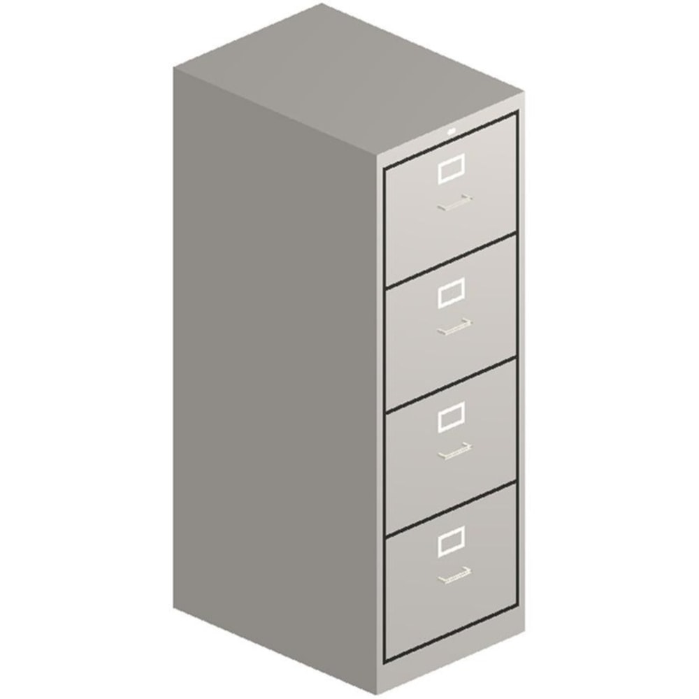 HON 510 18-1/2inD Vertical 4-Drawer File Cabinet With Lock, Light Gray
