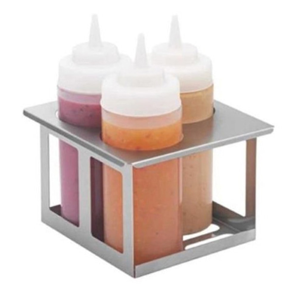 Server SBH-3 3-Hole Squeeze Bottle Holder, 8-1/8inH x 6-7/16inW x 7-1/16inD, Brushed