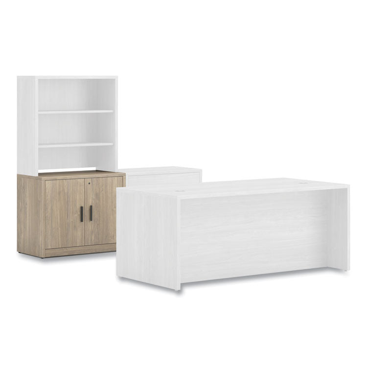 10500 Series Storage Cabinet with Doors, Two Shelves, 36" x 20" x 29.5", Kingswood Walnut