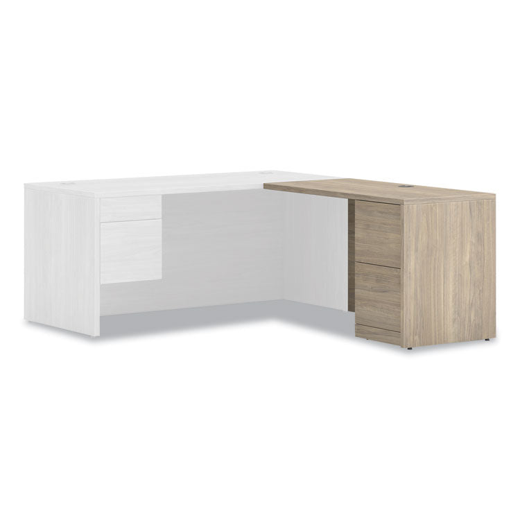 10500 Series Return with Full-Height Pedestal, Right, 48" x 24" x 29.5", Kingswood Walnut