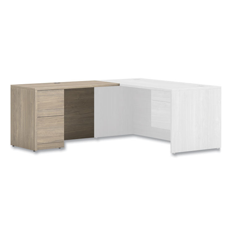 10500 Series Return with Full-Height Pedestal, Left, 48" x 24" x 29.5", Kingswood Walnut