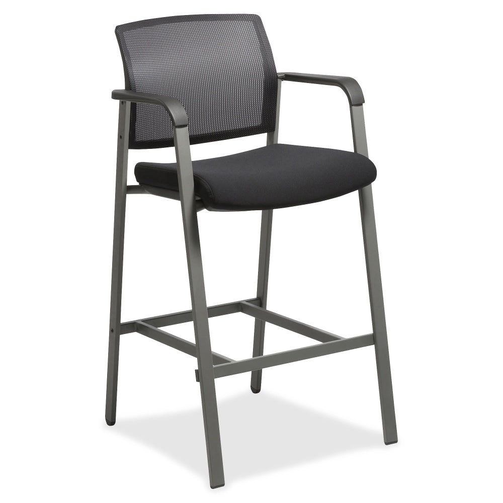 Lorell Mesh Back Stackable Guest Stool, Black/Gray