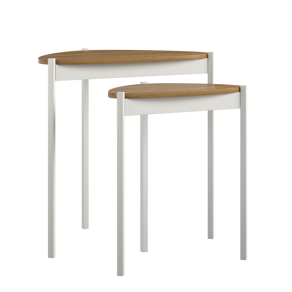 Ameriwood Home Novogratz Tallulah Nesting Tables, 24inH x 23-13/16inW x 15-3/4inD, White, Set Of 2 Tables