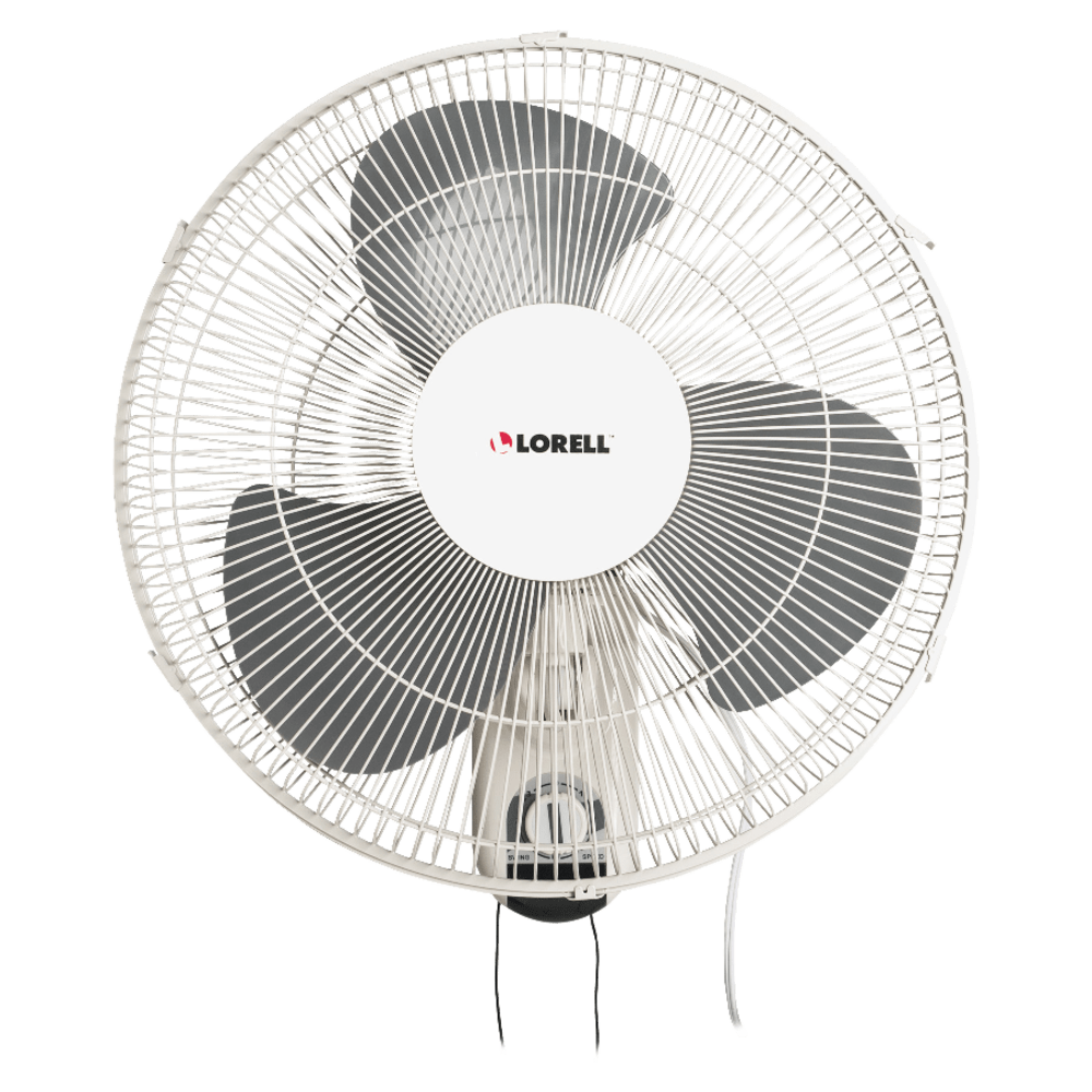 Lorell 16in 3-Speed Wall Mount Fan With Pull Chain, White