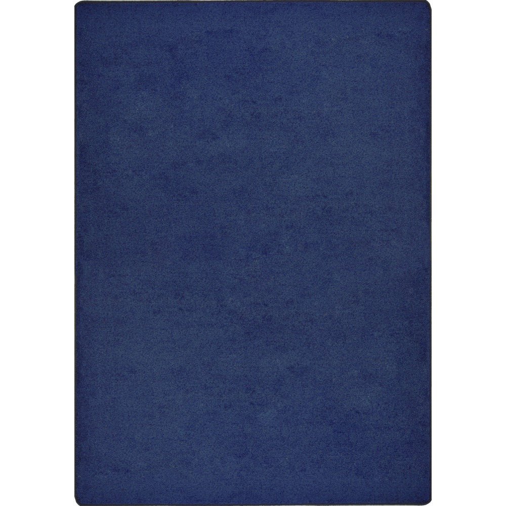 Joy Carpets Kid Essentials Solid Color Rectangle Area Rug, Endurance, 4ft x 6ft, Midnight Sky