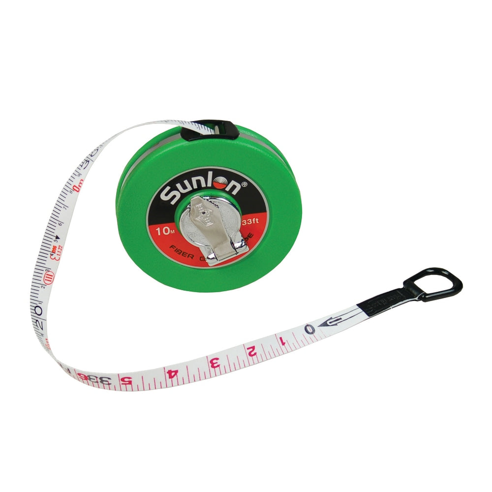 Learning Advantage Fiberglass Wind-Up Tape Measures, 33ft, Green, Pack Of 2
