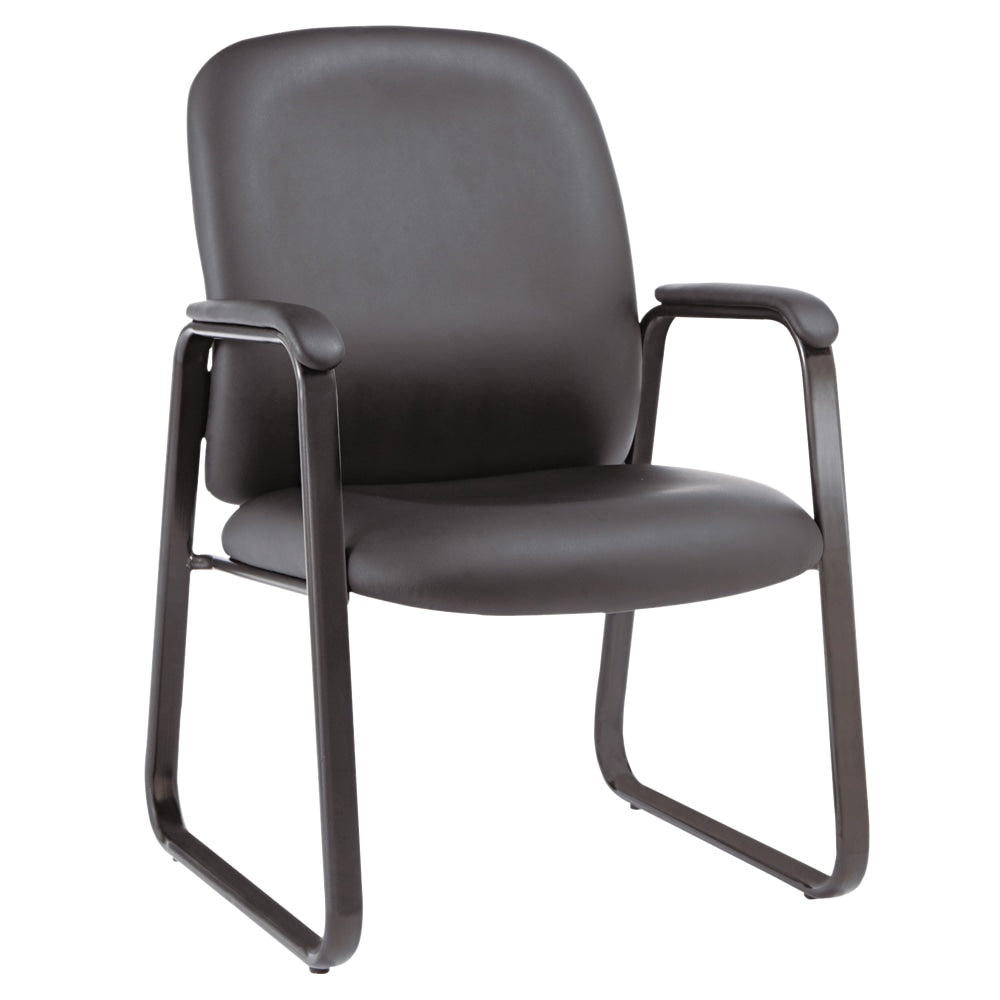 Alera Genaro Bonded Leather High-Back Guest Chair, Black
