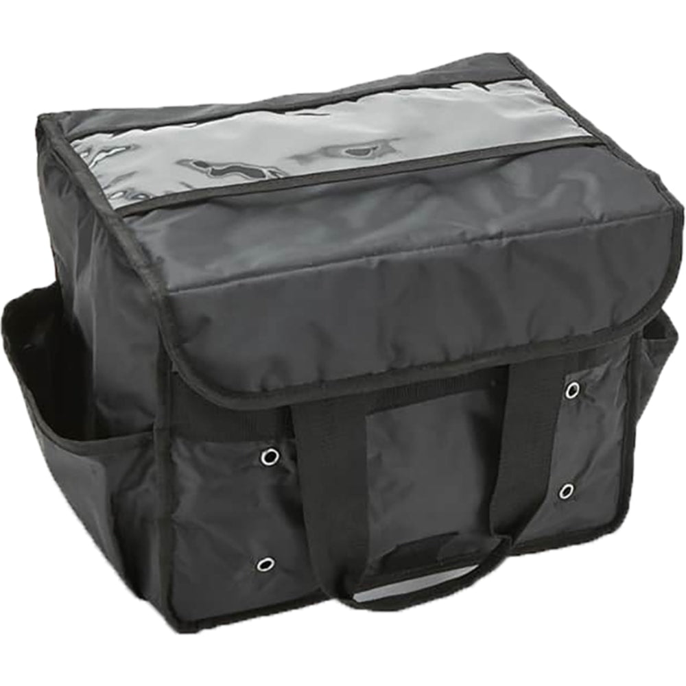 American Metalcraft Deluxe Polyester Delivery Bags, 12inH x 9inW x 15inD, Black, Pack Of 10 Bags