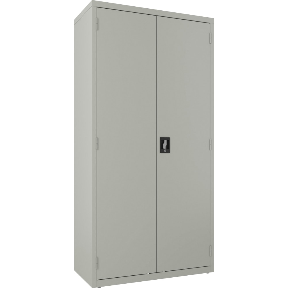 Lorell Steel Wardrobe Storage Cabinet, 72inH x 36inW x 18inD, Light Gray