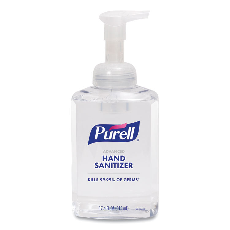 Advanced Hand Sanitizer Foam, 515 mL, Pump Bottle, Clean Scent, 4/Carton