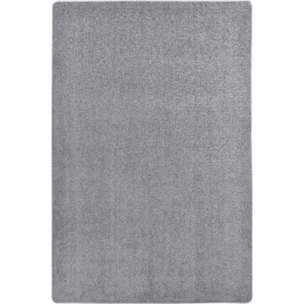 Joy Carpets Kid Essentials Solid Color Rectangle Area Rug, Endurance, 12ft x 6ft, Silver