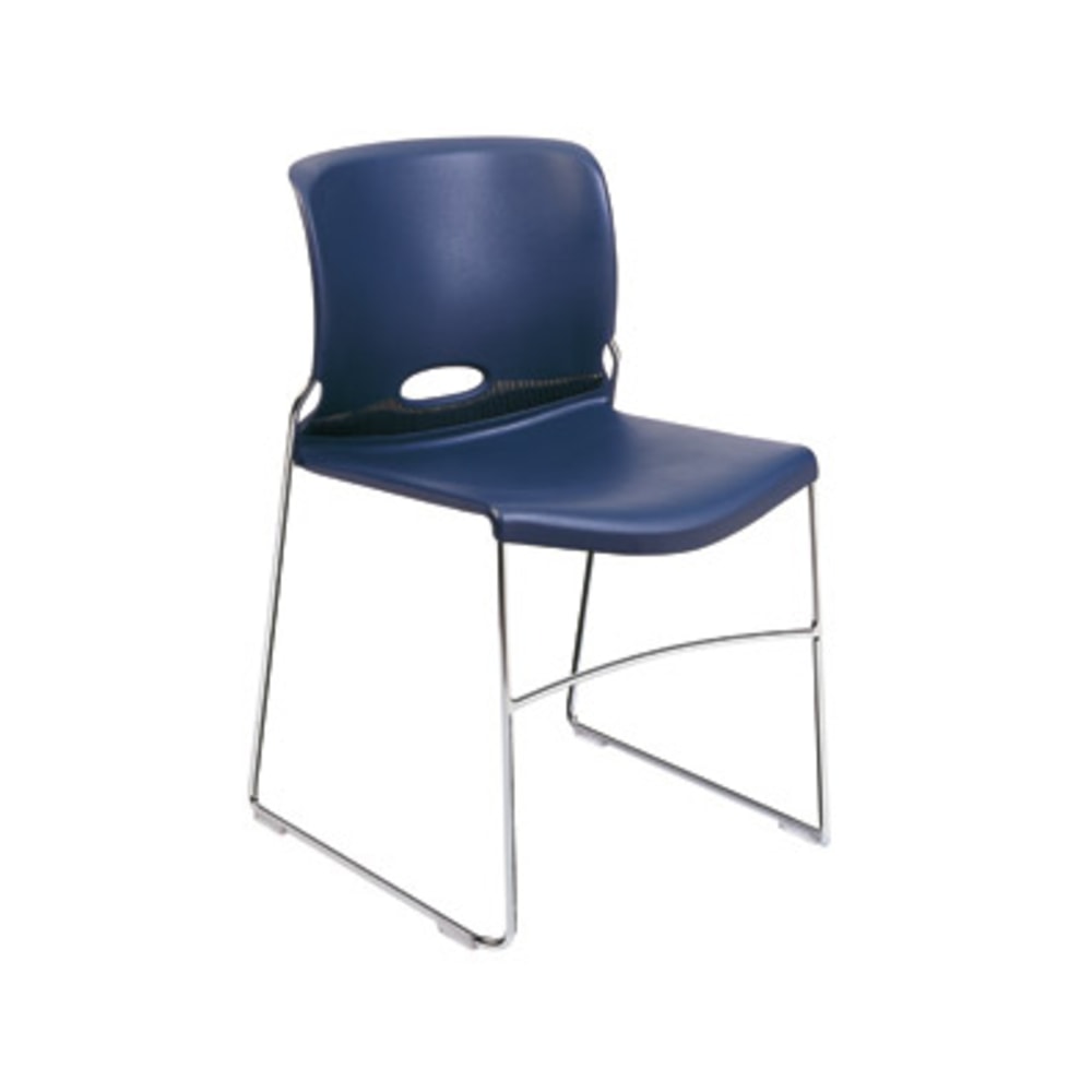 HON Olson Stacker Chairs, 30-5/8inH x 19-1/8inW x 21-5/8inD, Blue, Set Of 4