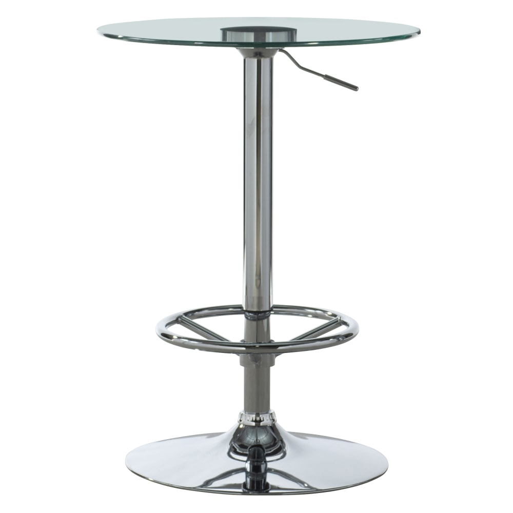 Powell Novelli Adjustable-Height Pub Table, 42-3/4inH x 23-5/8in, Chrome