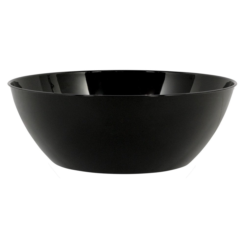 Amscan 10-Quart Plastic Bowls, 5in x 14-1/2in, Jet Black, Set Of 3 Bowls