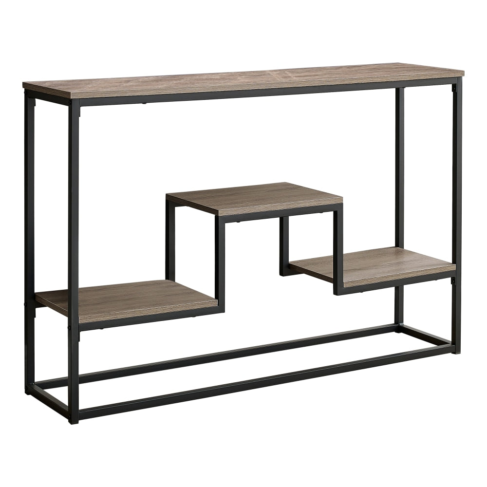 Monarch Specialties Lilian Console Accent Table, 31-3/4inH x 48inW x 12inD, Taupe/Black