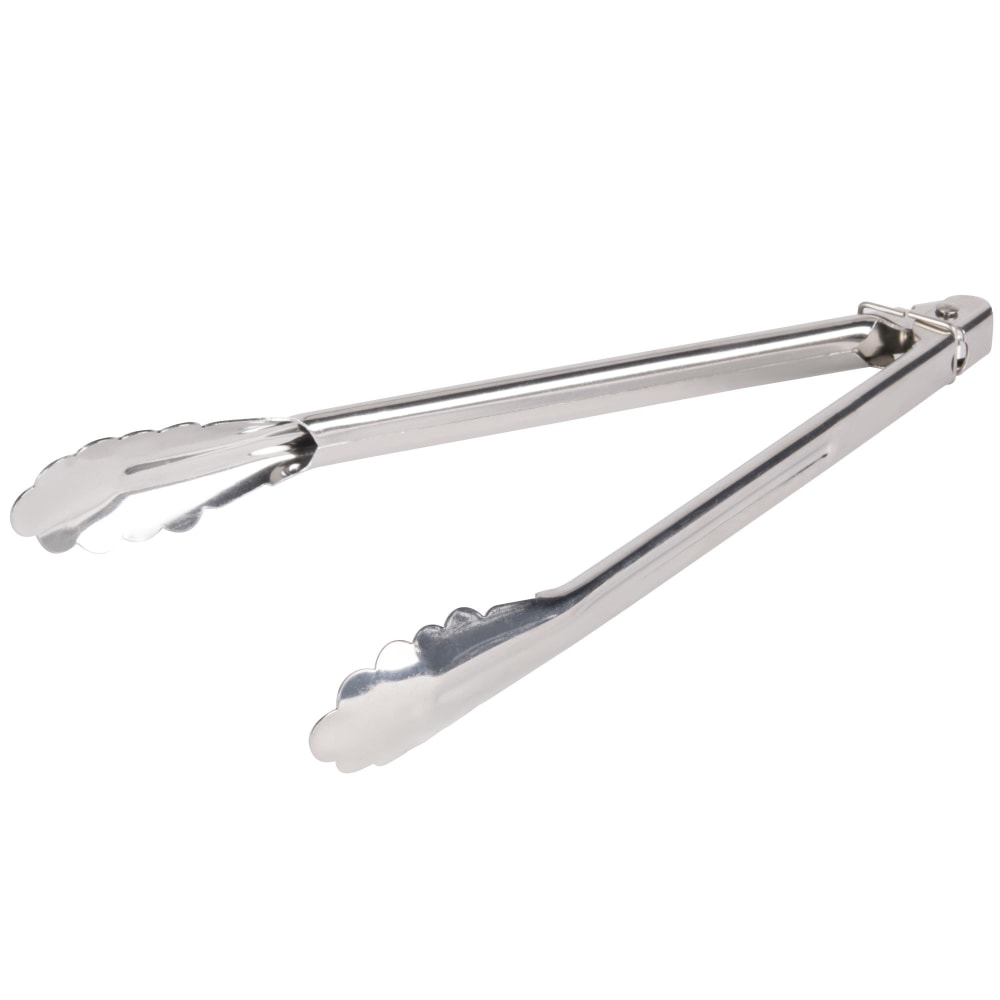 Hoffman Heavy-Duty Stainless Steel Tongs, 12in, Pack Of 12 Tongs