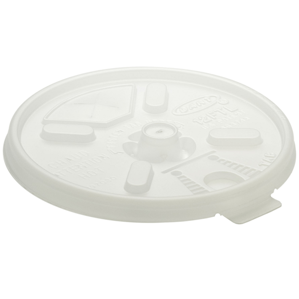 Dart Lift-n-Lock Lid With Straw Slot  For 12 Oz Foam Cups , Translucent, Box Of 1,000