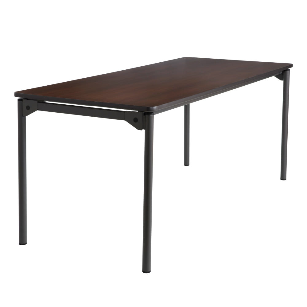 Iceberg Maxx Legroom-Series Wood Folding Table, 30inW x 60inD, Walnut/Black