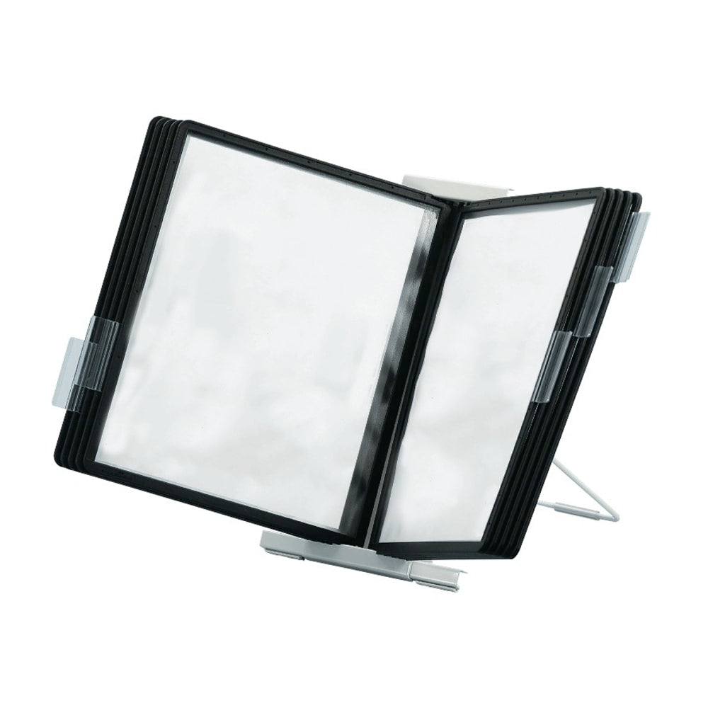 Durable InstaView 10-Section Desktop Reference System, Black