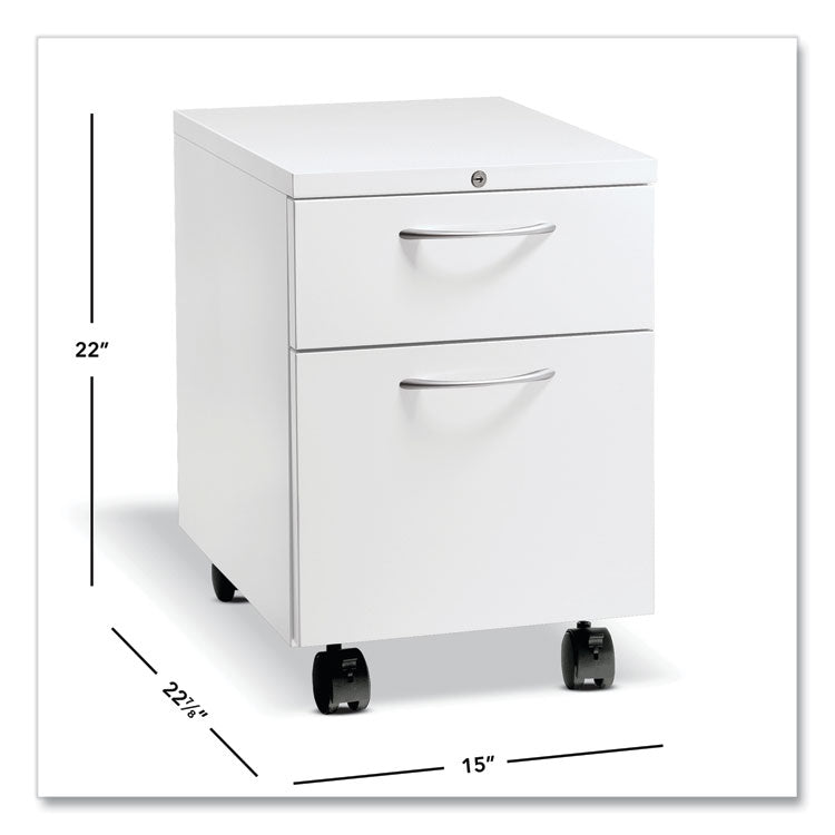 Flagship Mobile Pedestal, Left/Right, 2-Drawer: Box/File, Letter, White, 15 x 22.88 x 22