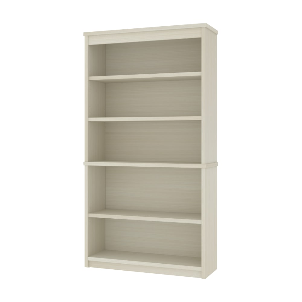 Bestar Universel 66inH 5-Shelf Bookcase, White Chocolate