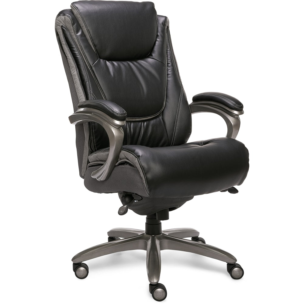 Serta Big & Tall Smart Layers Blissfully Ergonomic Bonded Leather High-Back Chair, Black/Gray