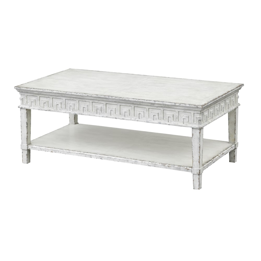 Coast to Coast Basil Coffee Table, 19inH x 48inW x 27inD, Athens White