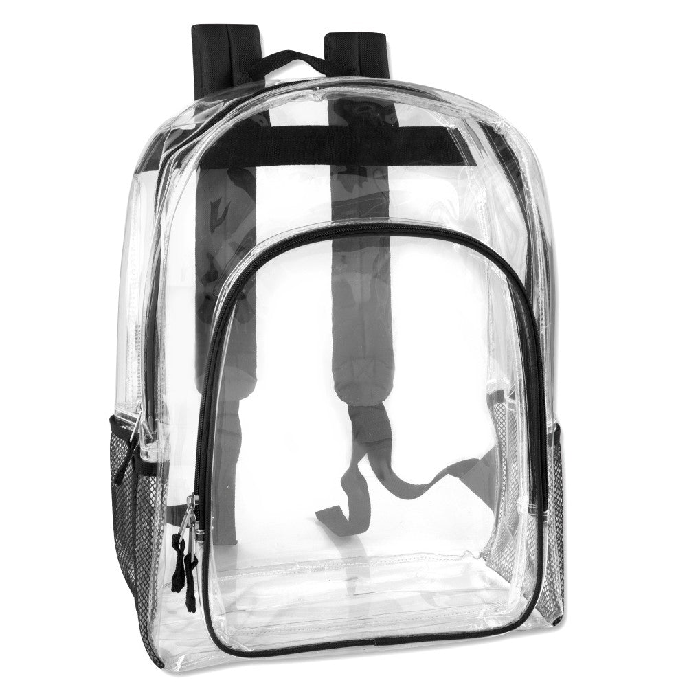 Trailmaker Heavy-Duty Clear Backpack, Black Trim