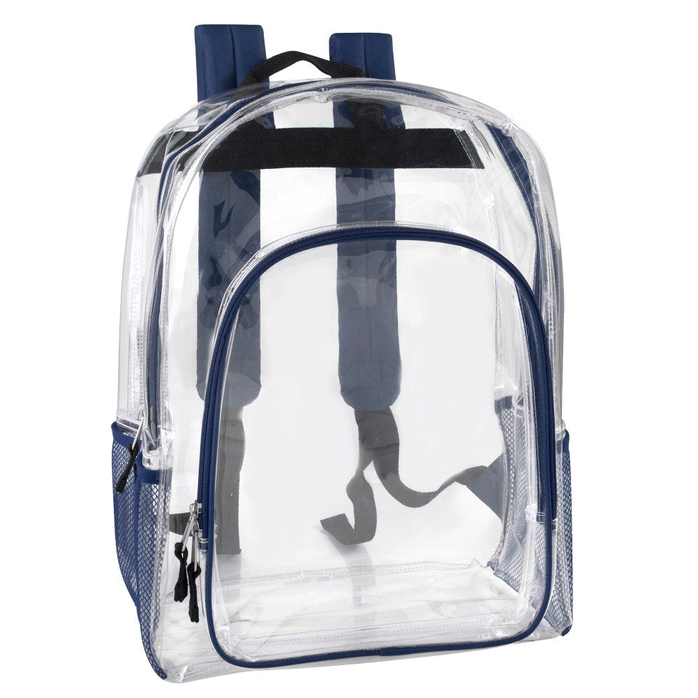 Trailmaker Heavy-Duty Clear Backpack, Navy Trim