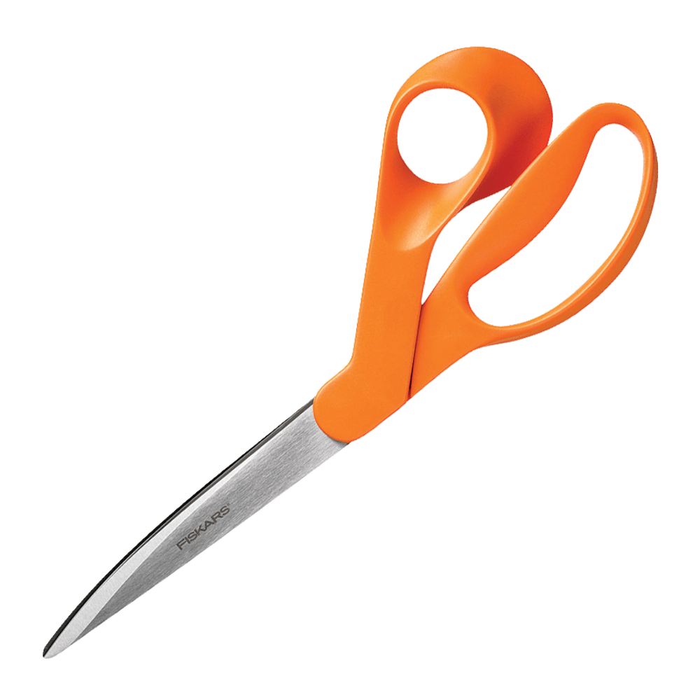 Fiskars Premier Heavy-Duty Scissors, 9in, Pointed, Orange