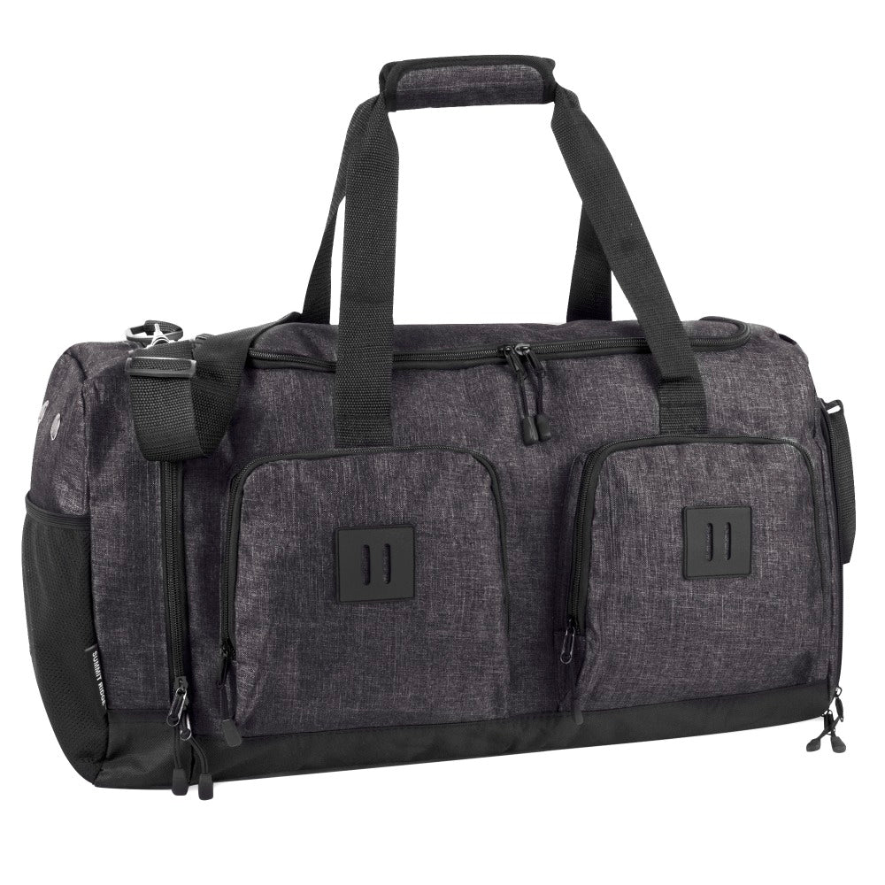 Summit Ridge Polyester Duffel, 12inH x 22inW x 9inD, Black Heather