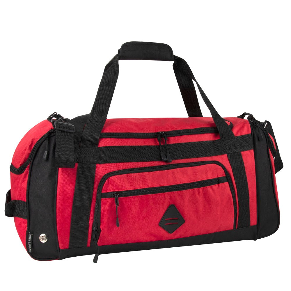 Summit Ridge Polyester Duffel, 12inH x 24inW x 9inD, Red