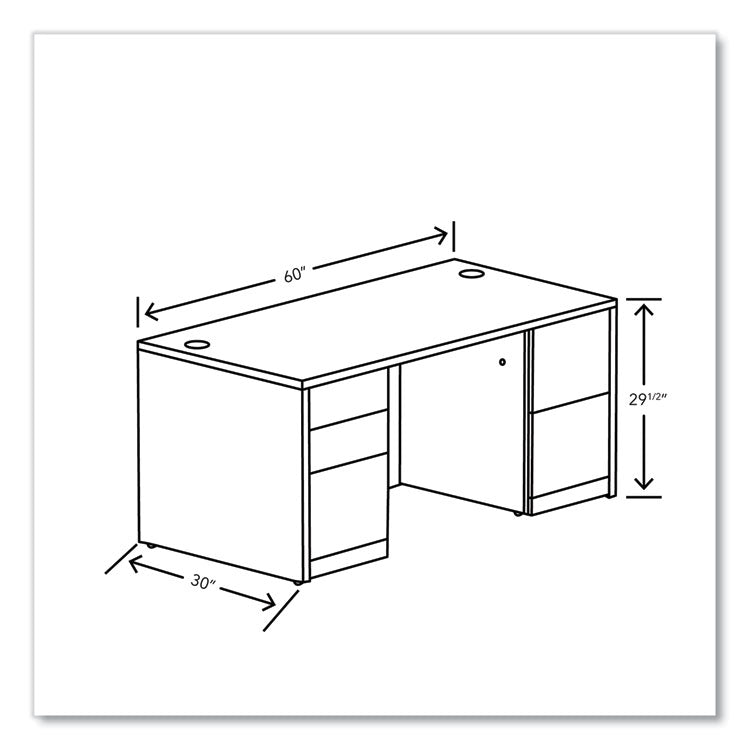 10500 Series Double Pedestal Desk with Full Pedestals, 60" x 30" x 29.5", Pinnacle