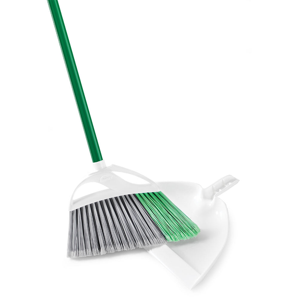 Libman Commercial Large Precision Angle Steel Brooms With Dust Pans, 13in, Set Of 4 Brooms