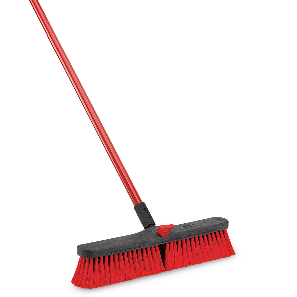 Libman Commercial Multi-Surface Steel Push Brooms, 18in, Set Of 4 Brooms