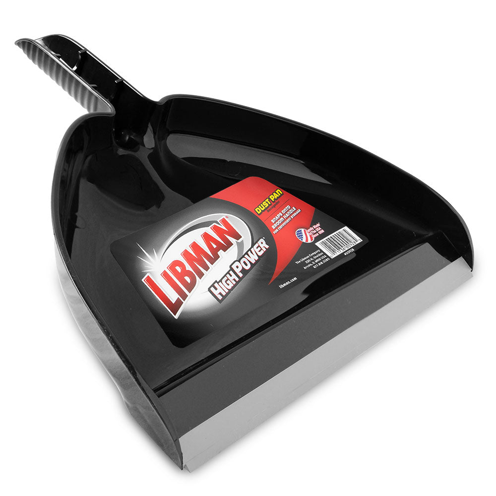 Libman Commercial Polypropylene Dustpans, 15in x 13in, Black, Pack Of 12 Dustpans