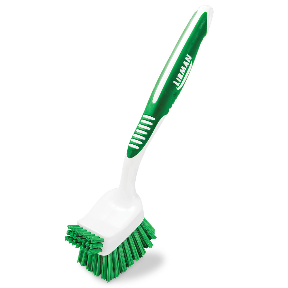Libman Commercial Big Job Kitchen Brushes, 8in x 3in, Green/White, Pack Of 6 Brushes