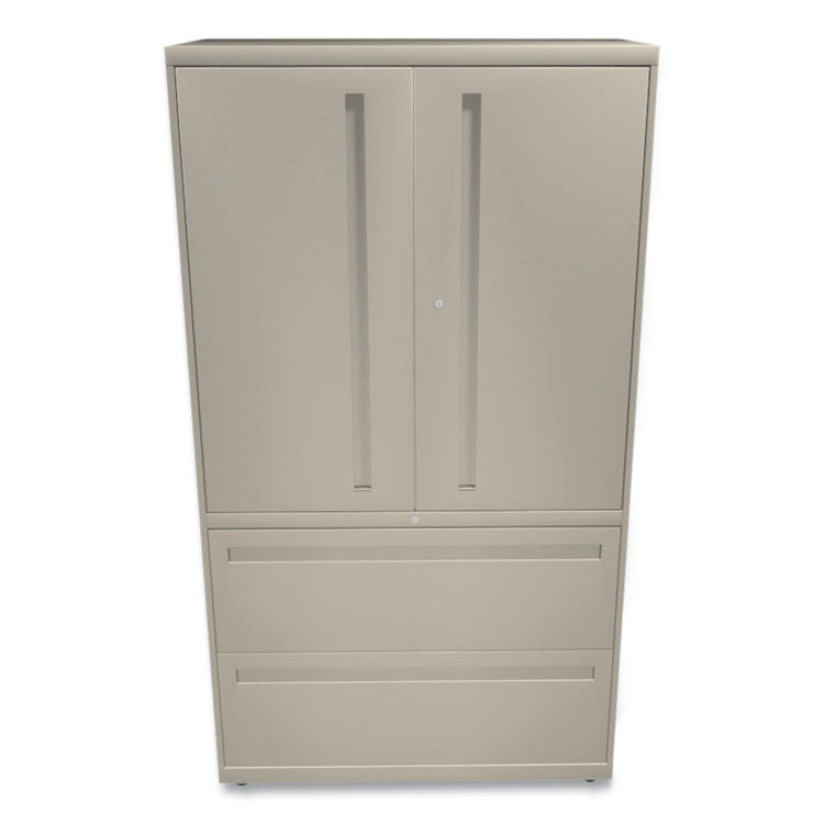 Brigade 700 Series Lateral File, Three-Shelf Enclosed Storage, 2 Legal/letter-Size File Drawers, Putty, 36" X 18" X 64.25"