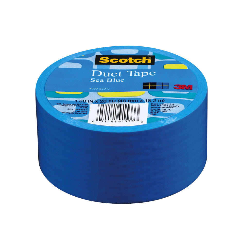 Scotch Colored Duct Tape, 1 7/8in x 20 Yd., Blue