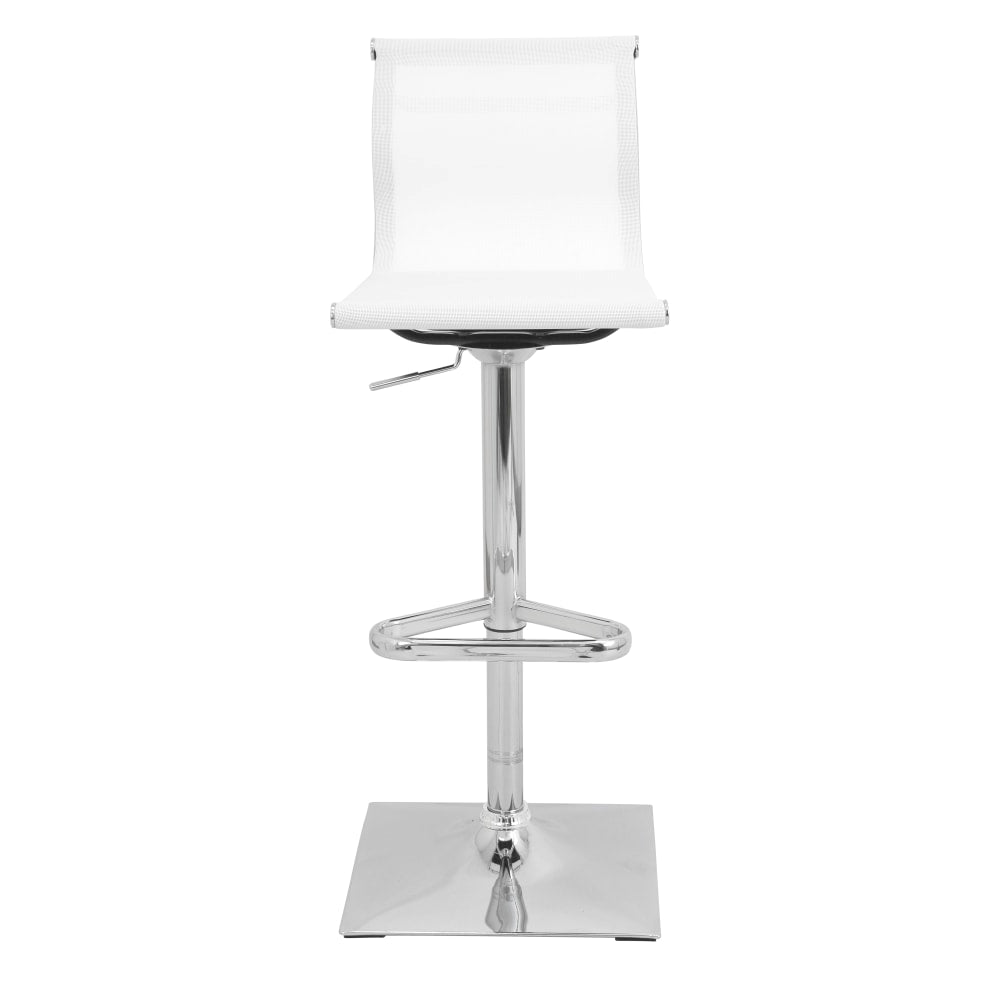 Lumisource Mirage Mesh Bar Stool, White/Chrome