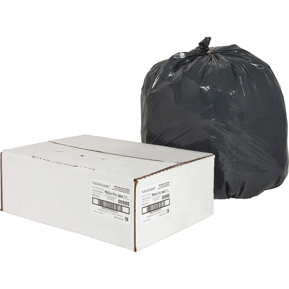 naturesaver 0.85-mil Can Liners, 16 Gallons, 24in x 31in, 75% Recycled, Black, Box Of 500