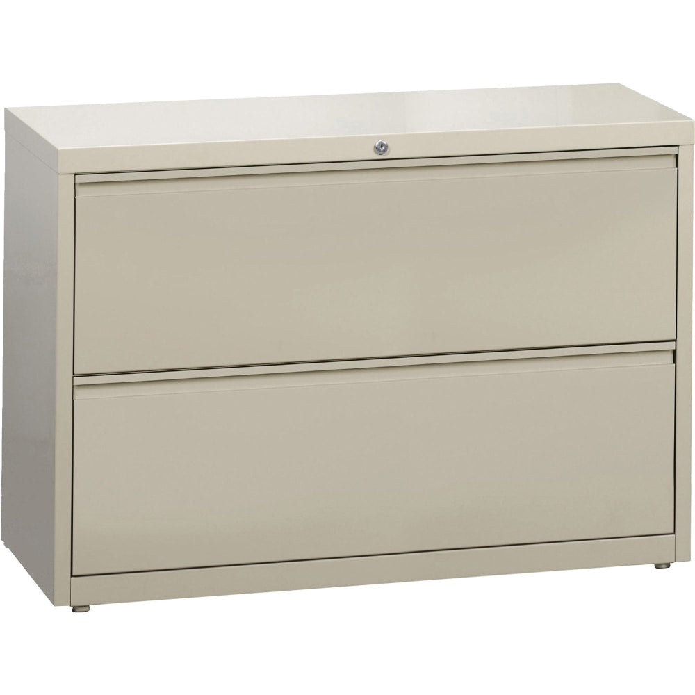 Lorell Fortress 42inW x 18-5/8inD Lateral 2-Drawer File Cabinet, Putty