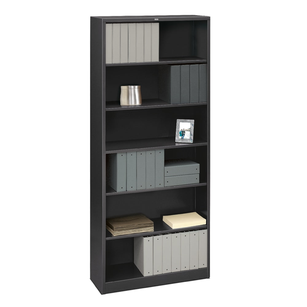 HON Brigade Steel Modular Shelving Bookcase, 6 Shelves, 81inH x 34-1/2inW x 12-5/8inD, Charcoal