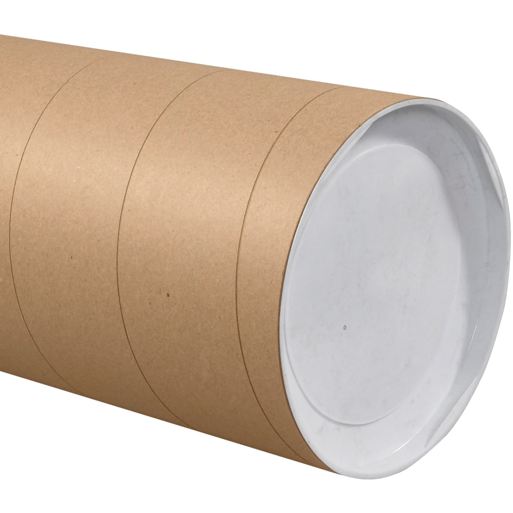 Partners Brand Jumbo Mailing Tubes, 10in x 36in, 80% Recycled, Kraft, Case Of 8
